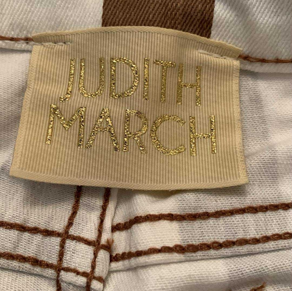 Judith March Brown And White Striped Flare Pants Size L - Picture 4 of 9